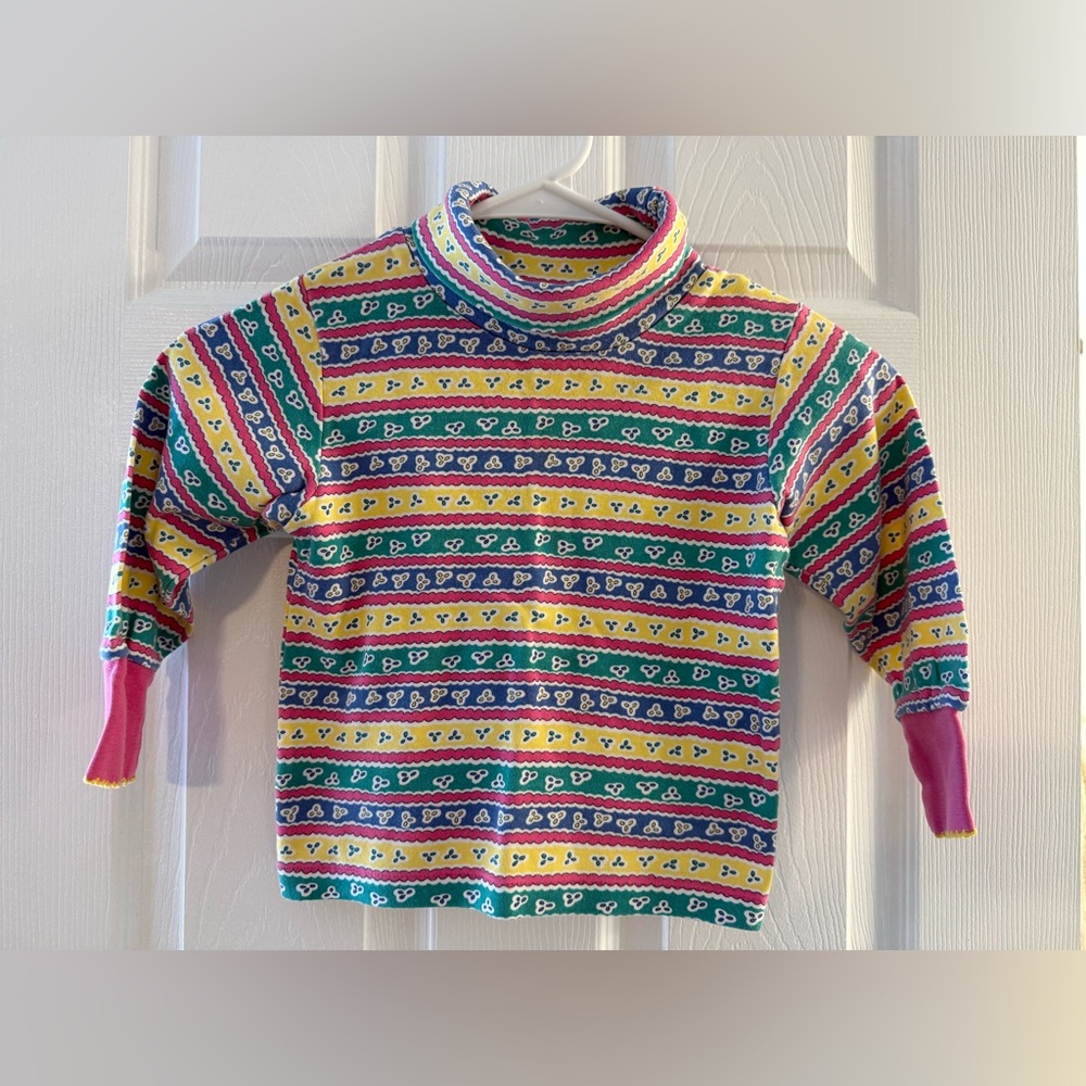 Gymboree Vintage Y2k Multicolor Patterned Kids Turtleneck Long Sleeve Top Size M